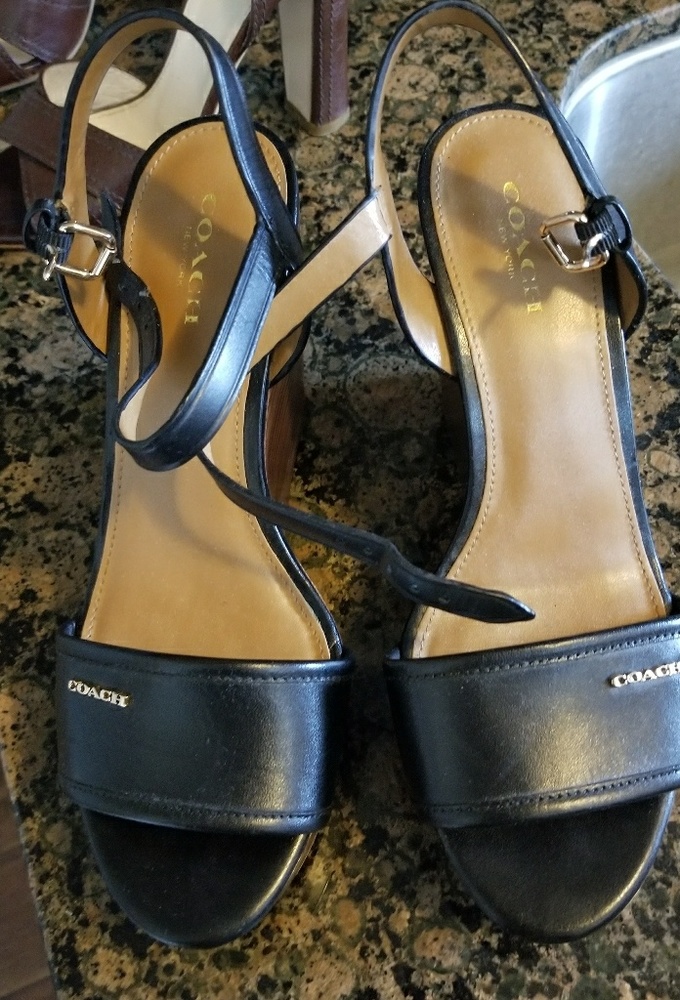 Coach Black Wedges